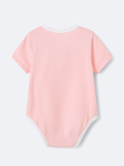Baby short sleeve stripes bodysuit and leggings set