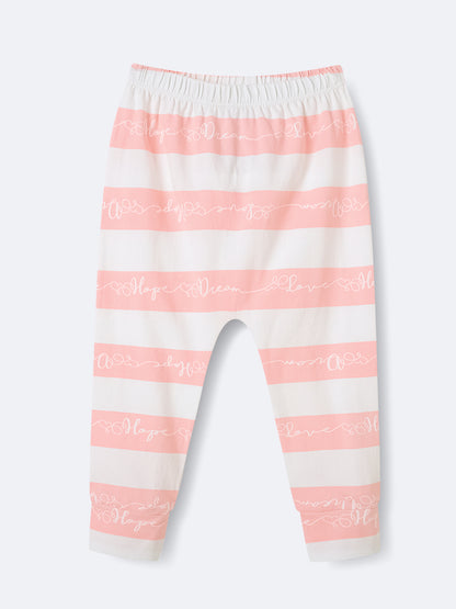 Baby short sleeve stripes bodysuit and leggings set