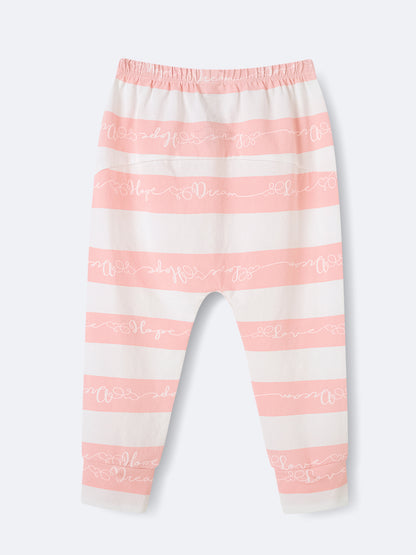 Baby short sleeve stripes bodysuit and leggings set