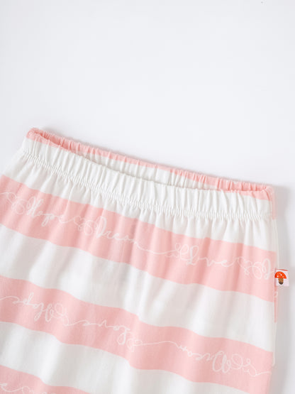 Baby short sleeve stripes bodysuit and leggings set