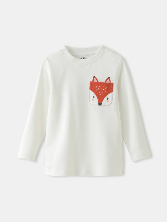 Kids' Fox Pocket Long‑Sleeve T‑Shirt