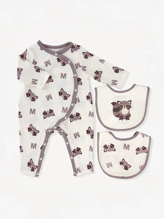 Baby's Romper And Bib Set