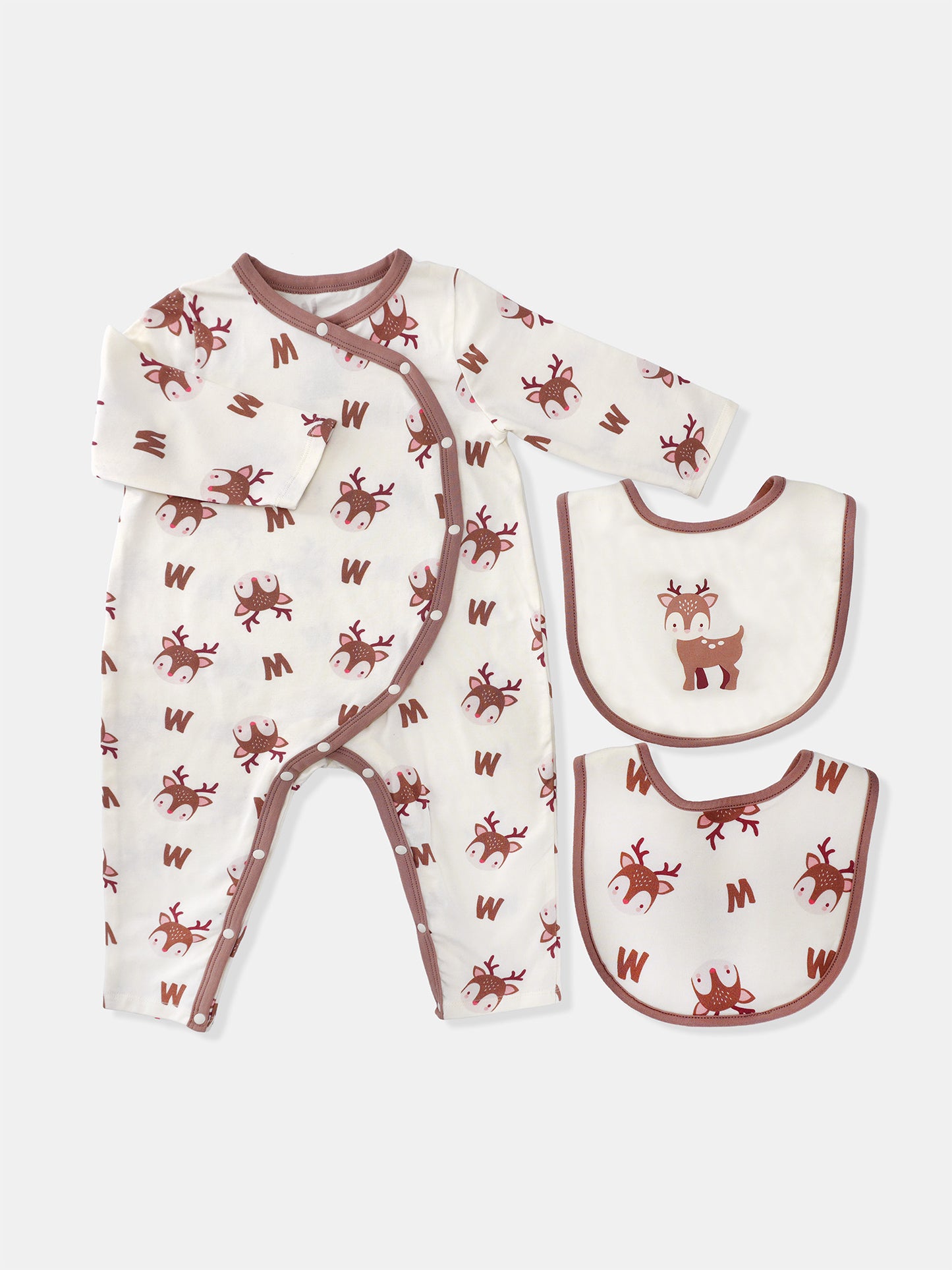 Baby's Romper And Bib Set