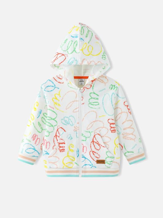 Kids Allover Zipped Hoodie