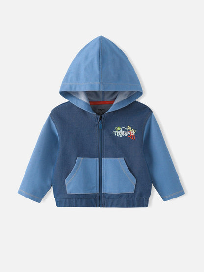 Baby's Jersey Denim Zipped Hoodie