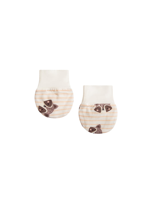 Baby Raccoon Stripe Cotton Mittens