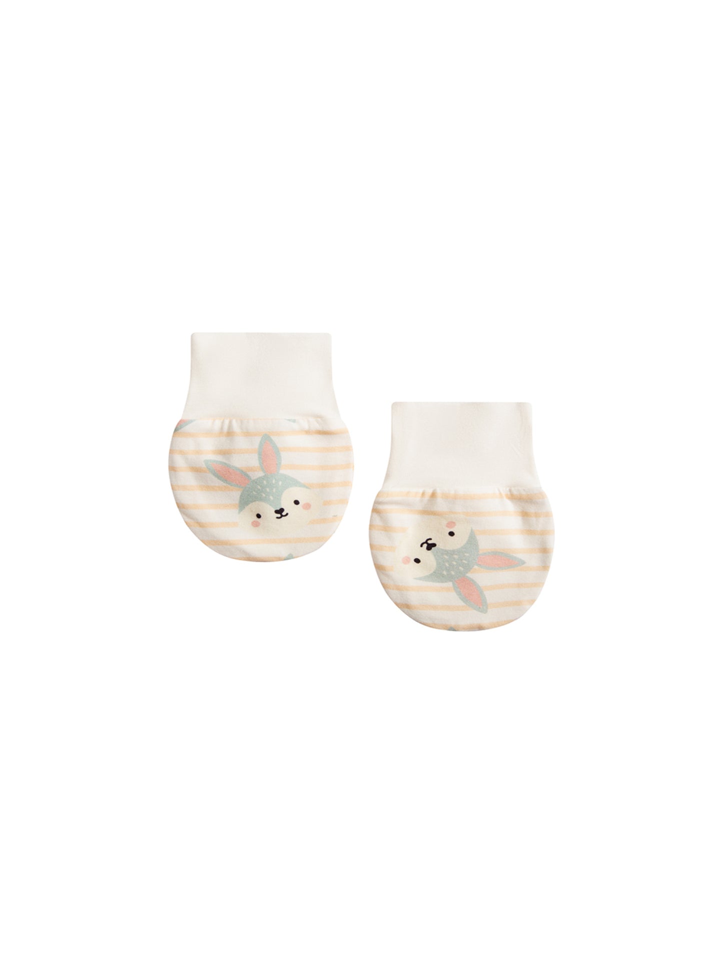 Baby Bunny Stripe Cotton Mittens