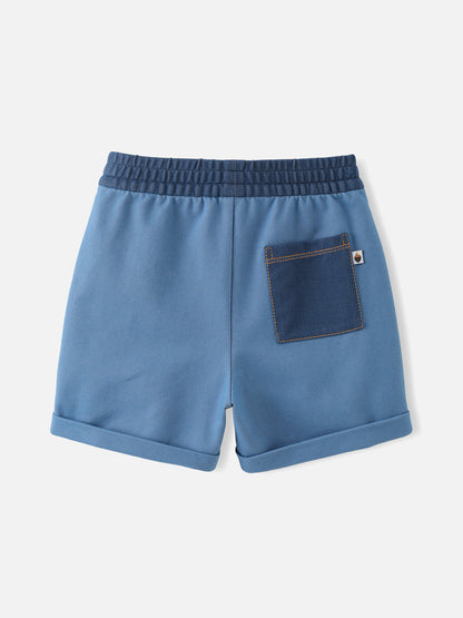 Kids Two-Tone Jersey Denim Rolled Hem Shorts