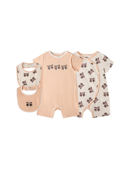 Baby Raccoon Cotton Essentials 4‑Piece Gift Set
