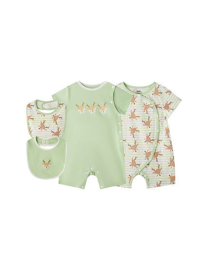 Baby Deer Cotton Essentials 4‑Piece Gift Set