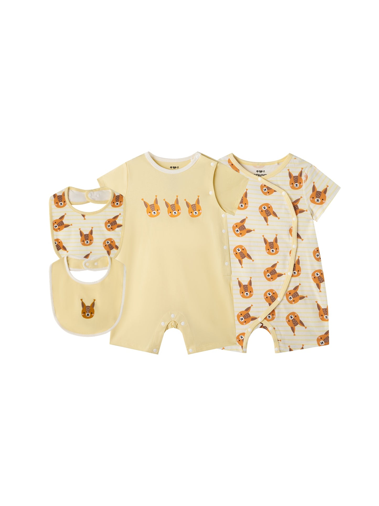 Baby Squirrel Cotton Essentials 4‑Piece Gift Set