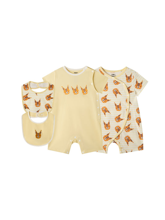 Baby Squirrel Cotton Essentials 4‑Piece Gift Set