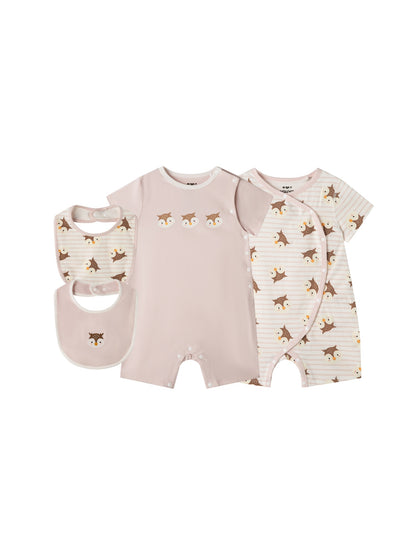 Baby Owl Cotton Essentials 4‑Piece Gift Set