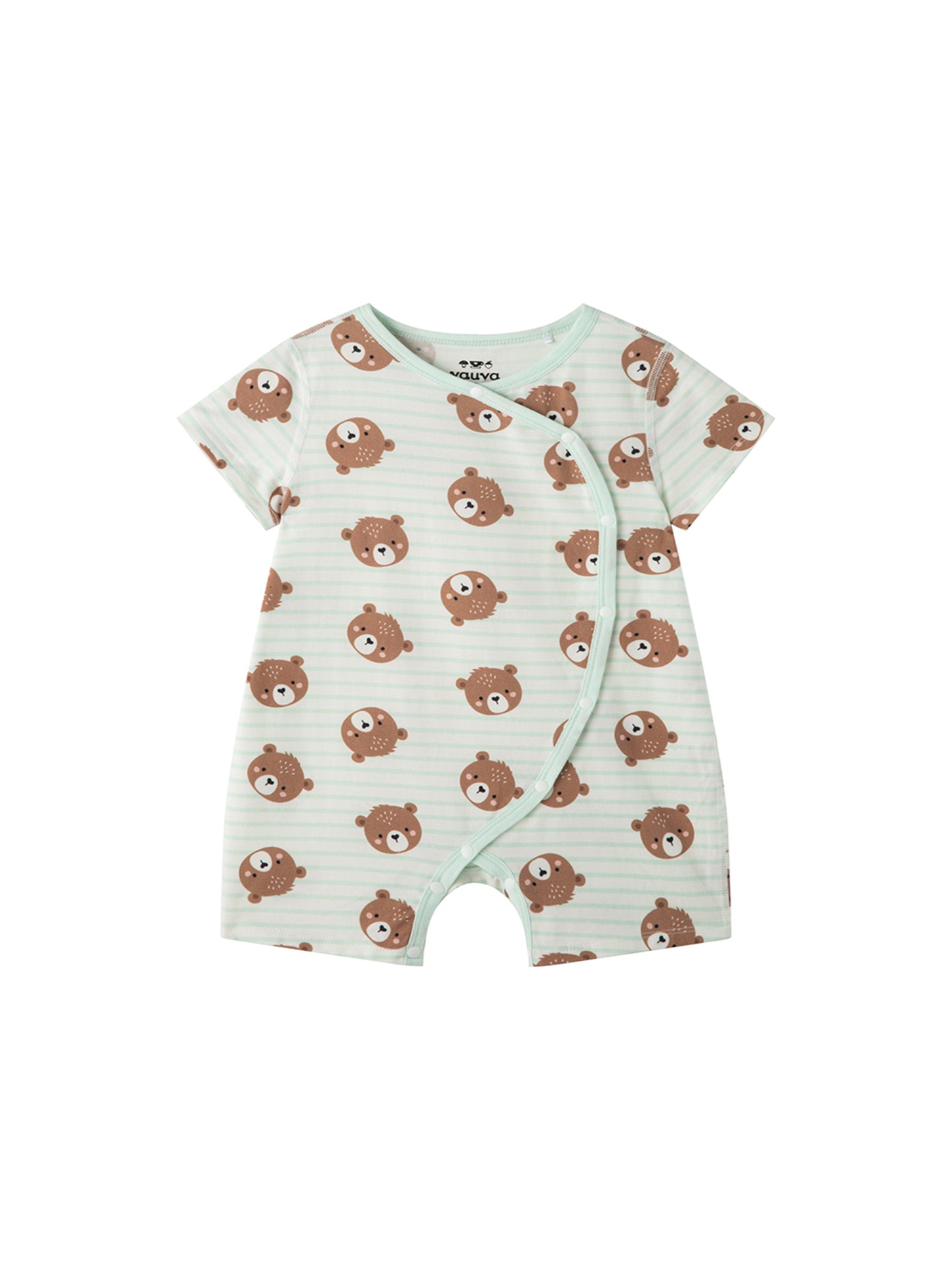 Baby Animal All‑Over Print Cotton Short Romper 7‑Piece Set