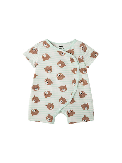 Baby Animal All‑Over Print Cotton Short Romper 7‑Piece Set