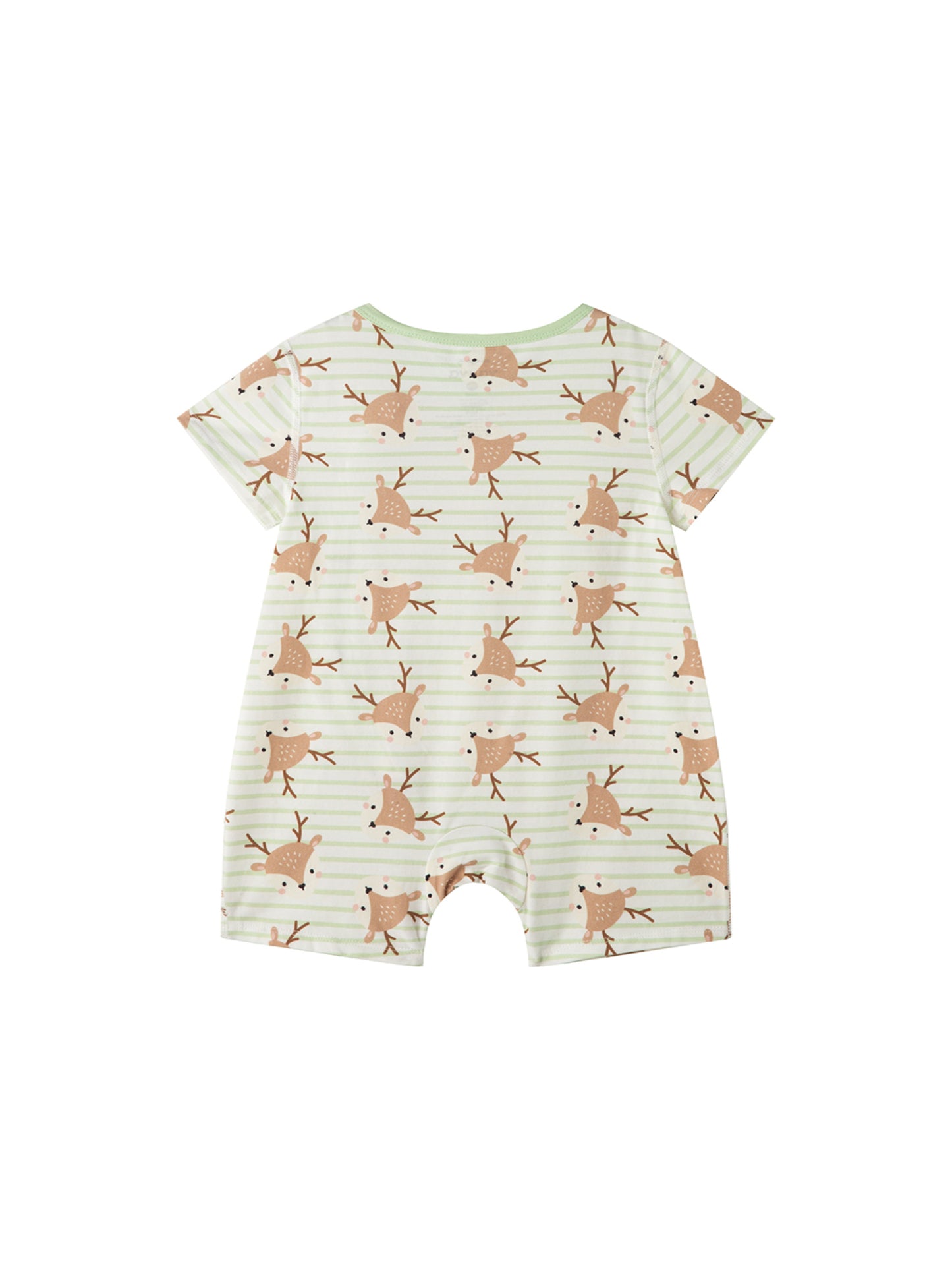 Baby Animal All‑Over Print Cotton Short Romper 7‑Piece Set