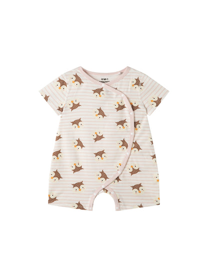 Baby Animal All‑Over Print Cotton Short Romper 7‑Piece Set