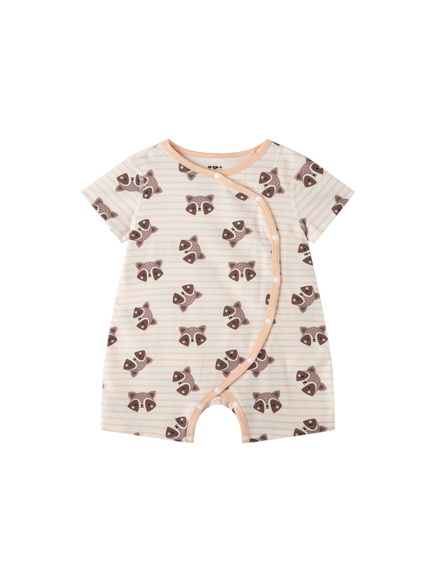Baby Animal All‑Over Print Cotton Short Romper 7‑Piece Set