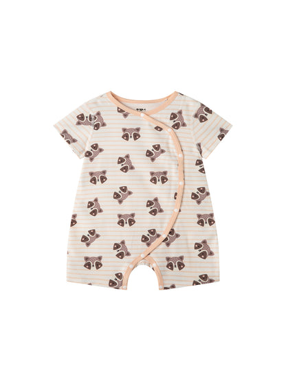 Baby Animal All‑Over Print Cotton Short Romper 7‑Piece Set