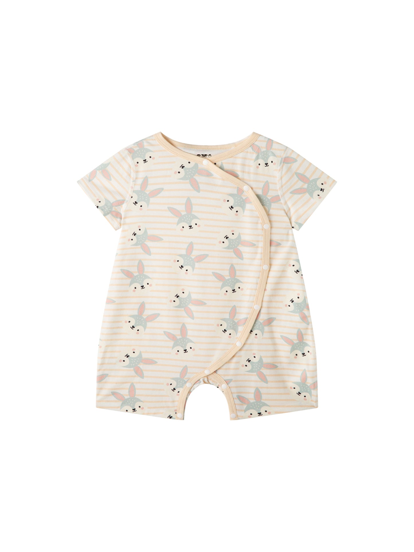 Baby Animal All‑Over Print Cotton Short Romper 7‑Piece Set