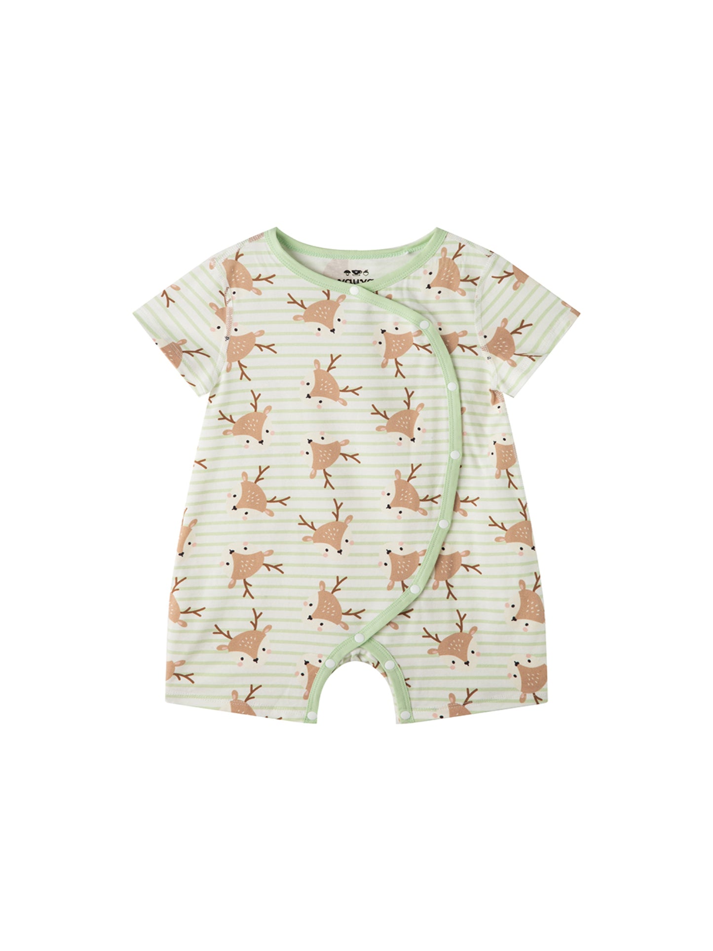 Baby Animal All‑Over Print Cotton Short Romper 7‑Piece Set