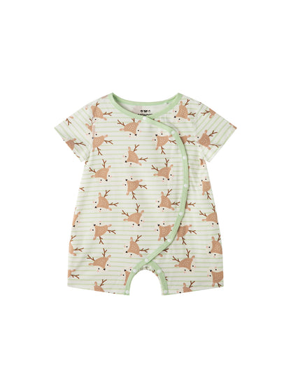 Baby Animal All‑Over Print Cotton Short Romper 7‑Piece Set