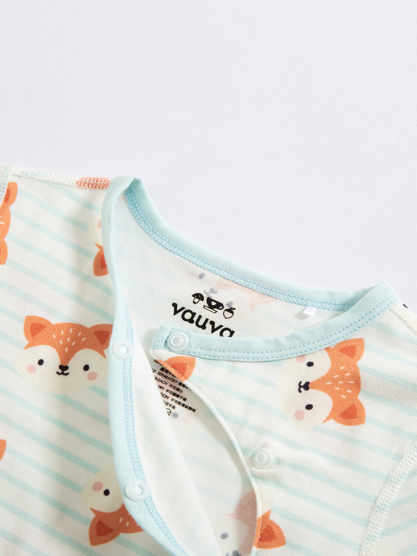 Baby Animal All‑Over Print Cotton Short Romper 7‑Piece Set