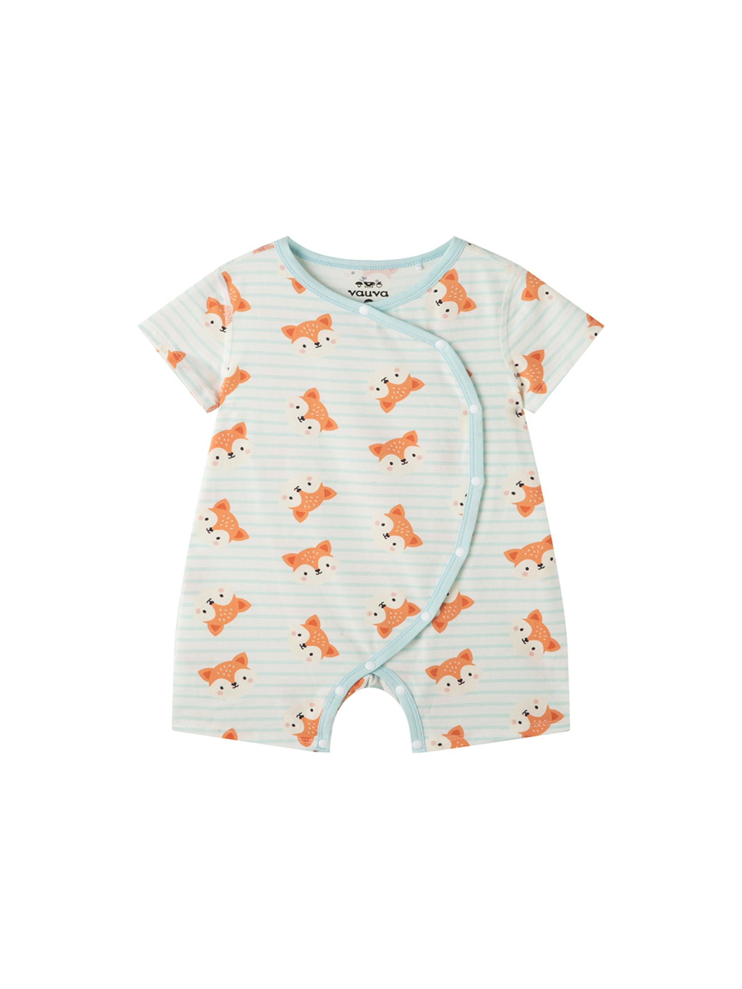 Baby Animal All‑Over Print Cotton Short Romper 7‑Piece Set
