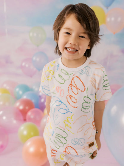 Kids Allover Scribble Print Tee