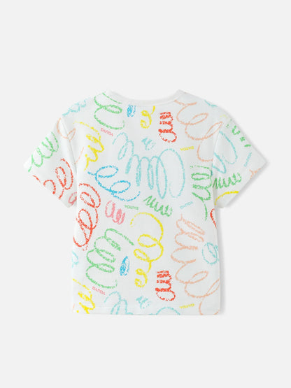 Kids Allover Scribble Print Tee