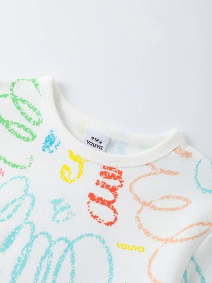 Kids Allover Scribble Print Tee