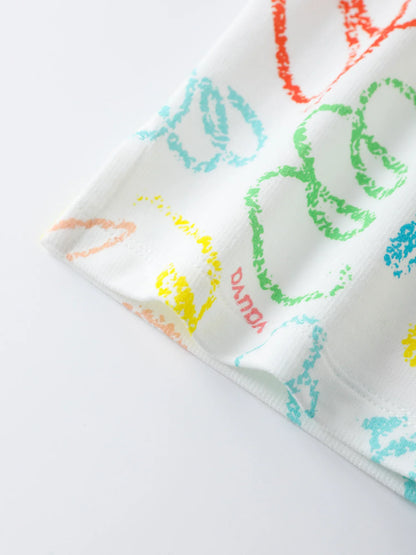 Kids Allover Scribble Print Tee