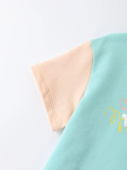 Kids Color Block Graphic Tee