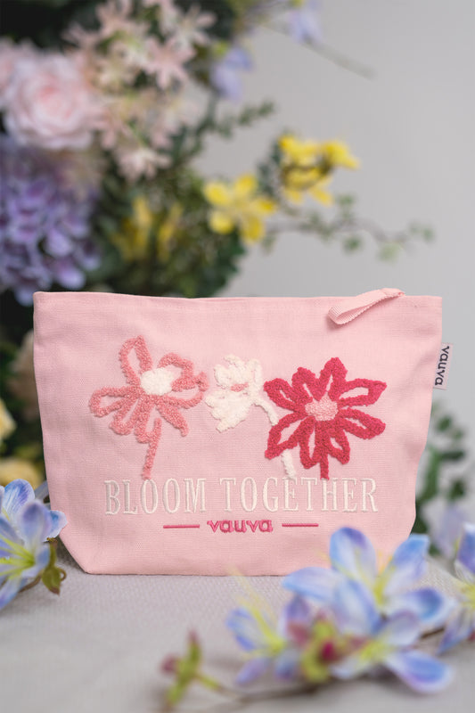 Bloom Together Embroidered Pouch