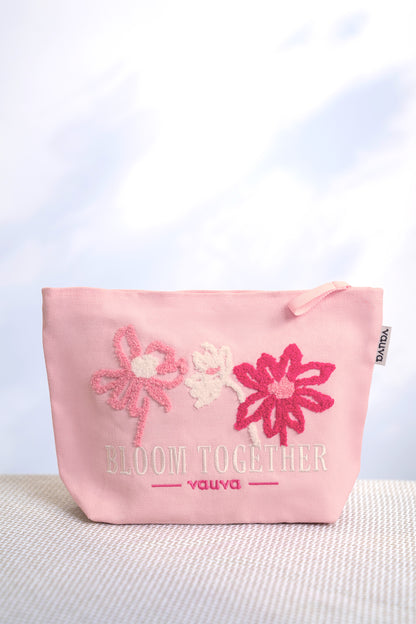 Bloom Together Embroidered Pouch