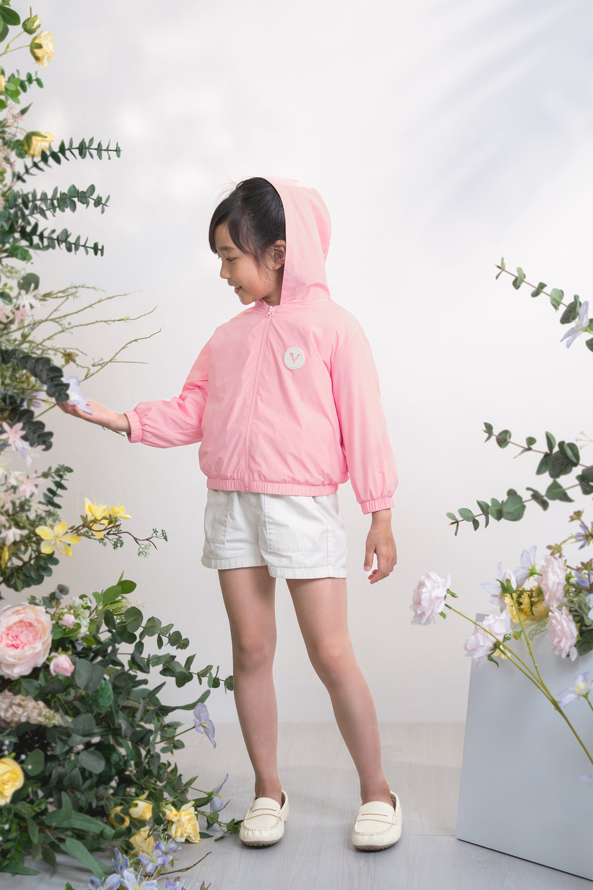 Girls Bloom Together Hooded Windbreaker