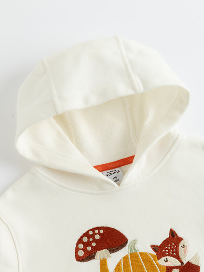Kids Woodland Friends Embroidered Pullover Hoodie