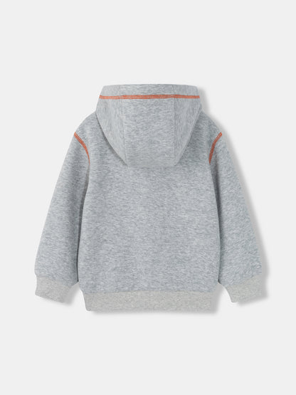 Kids Fox Patch Fleece-Lined Zip-Up Jackets