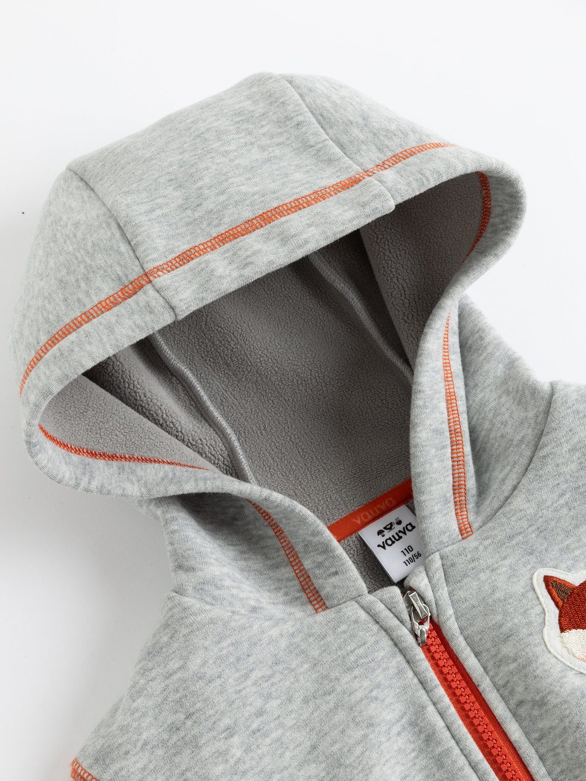 Kids Fox Patch Fleece-Lined Zip-Up Jackets