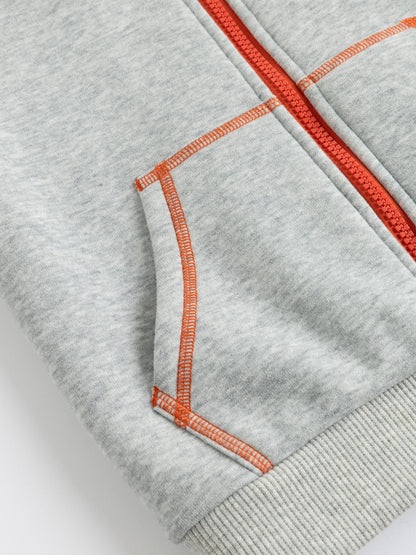 Kids Fox Patch Fleece-Lined Zip-Up Jackets