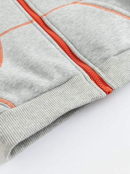 Kids Fox Patch Fleece-Lined Zip-Up Jackets