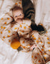 Lemon Print Reversible Velour Blanket (GOTS)