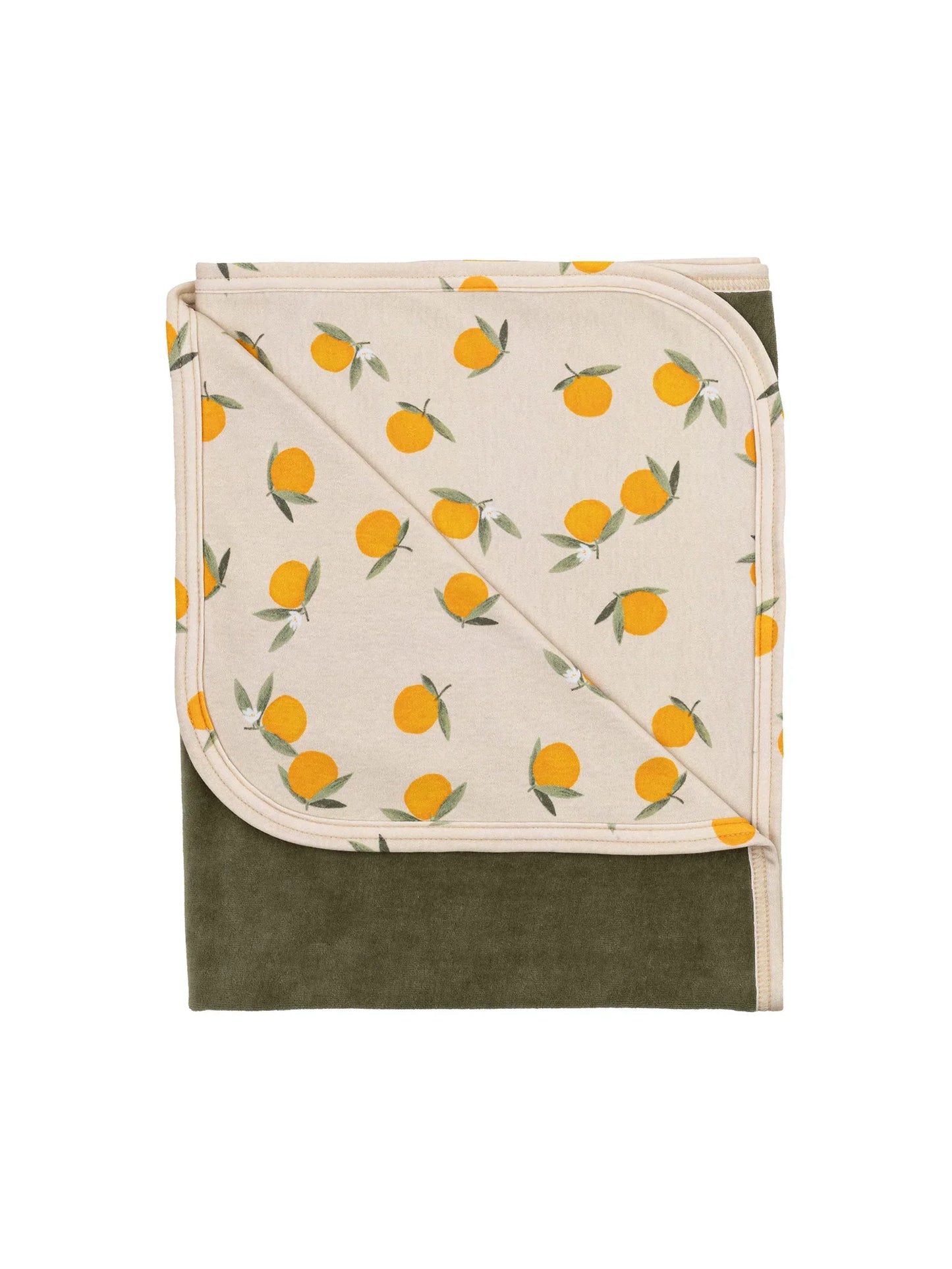 Lemon Print Reversible Velour Blanket (GOTS)