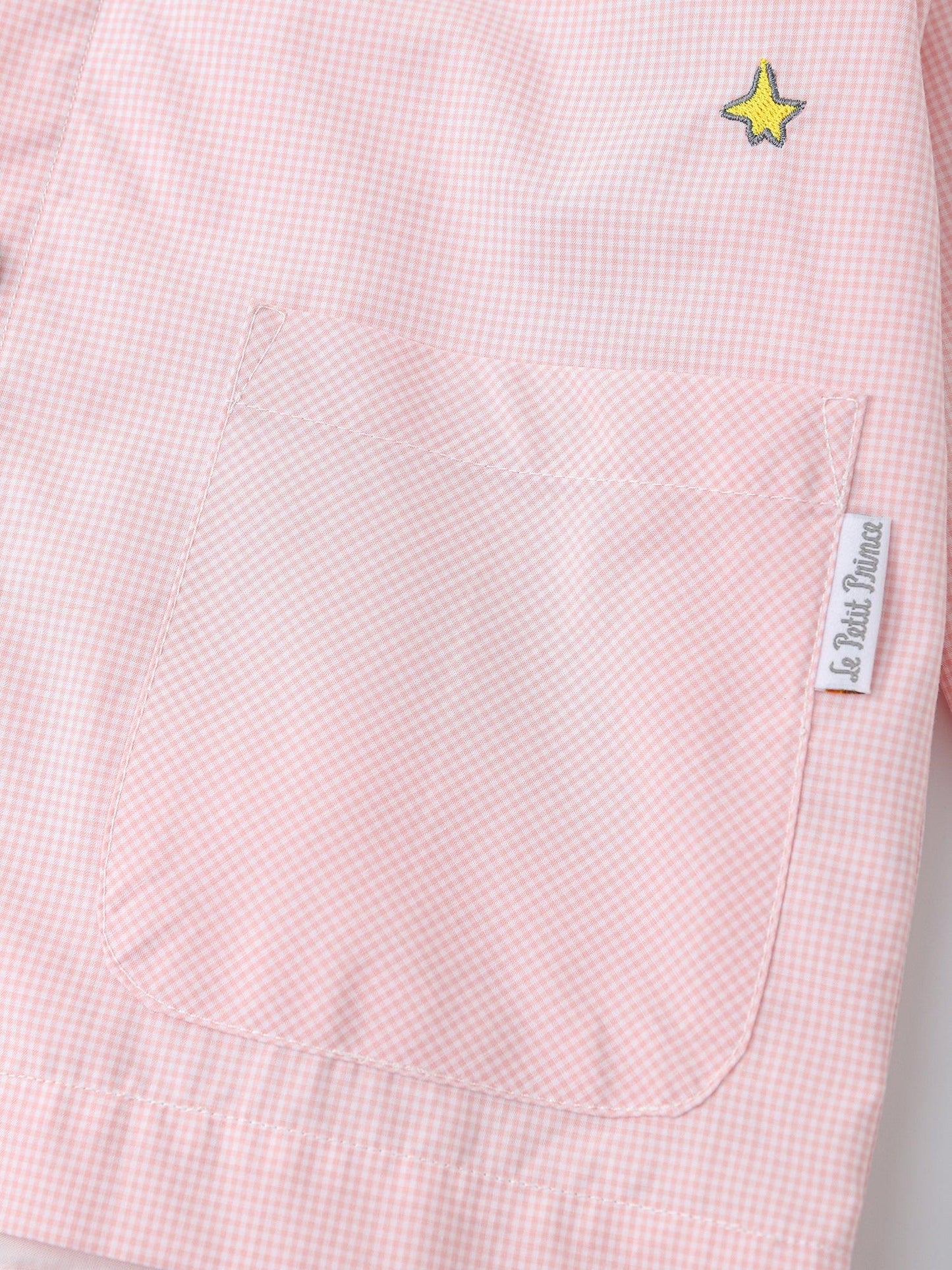 Kids Hooded Gingham Snap‑Front Jacket