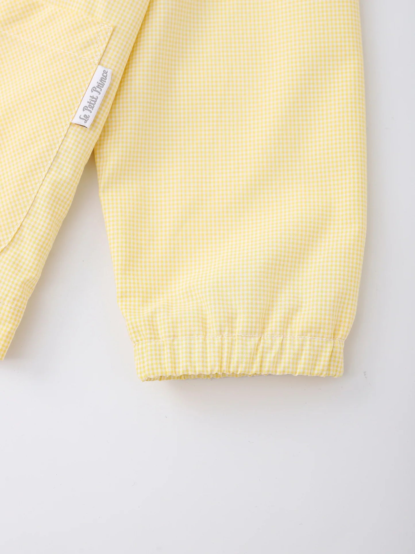 Kids Hooded Gingham Snap‑Front Jacket with Embroidery