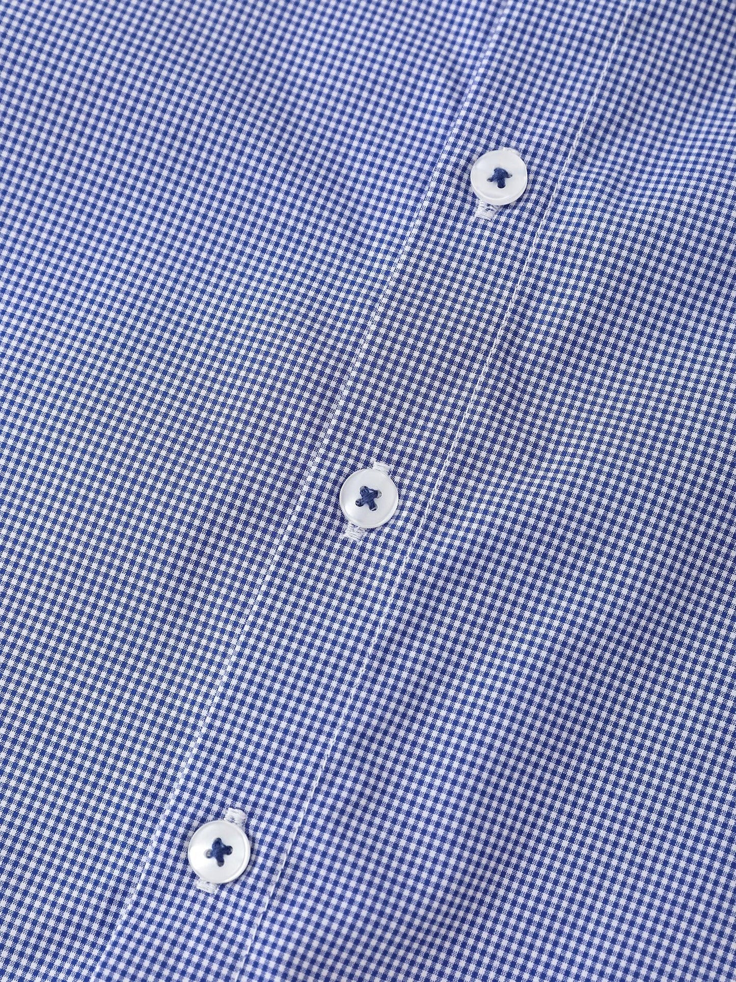 Kids Gingham Short Sleeve Button‑Up Shirt with Patch Embroidery