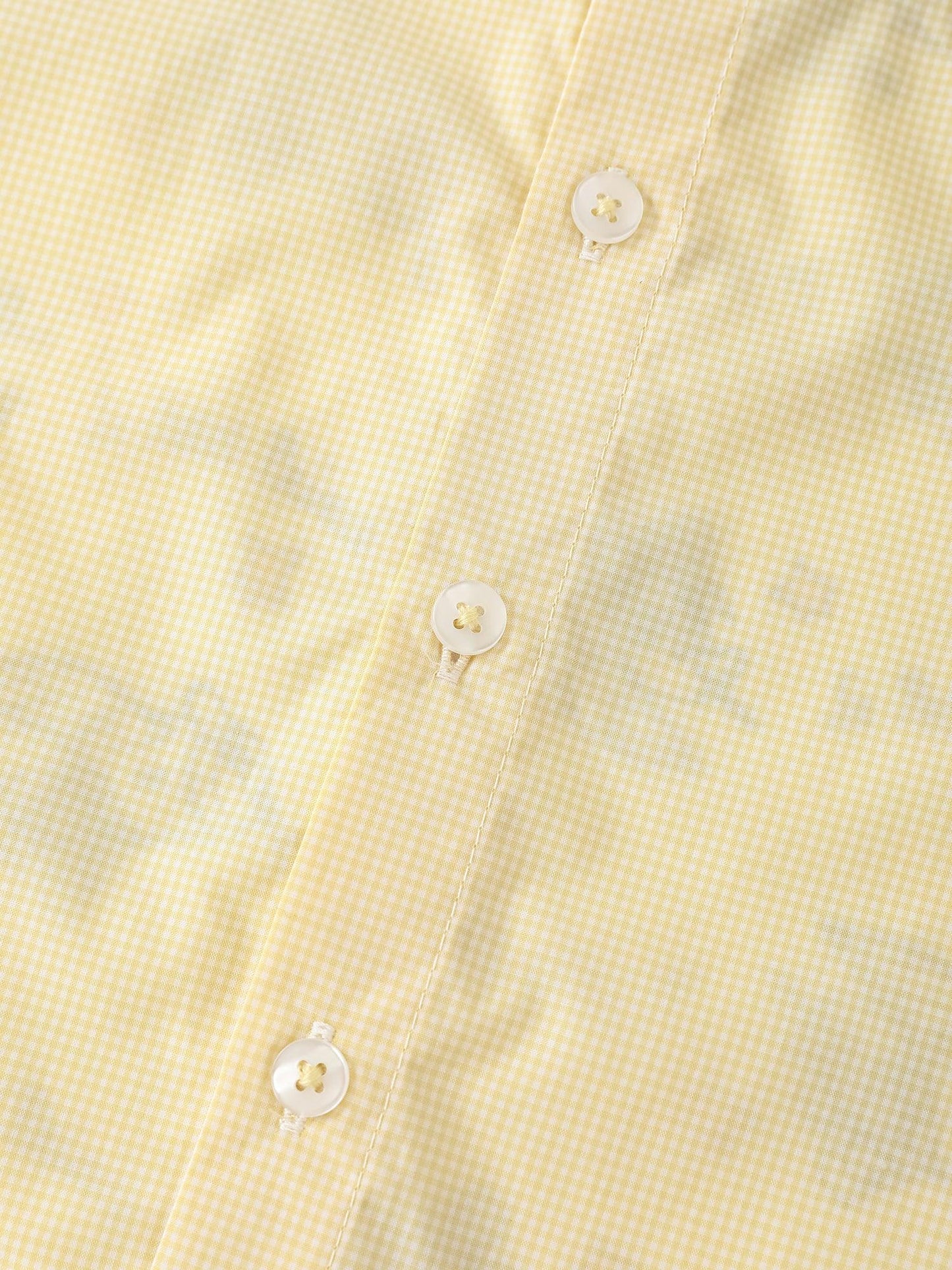 Kids Gingham Short Sleeve Button‑Up Shirt with Patch Embroidery