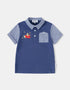 Kids Colorblock Polo Shirt with Embroidery