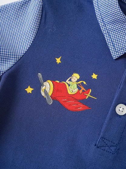 Kids Colorblock Polo Shirt with Embroidery