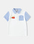 Kids Colorblock Polo Shirt with Embroidery